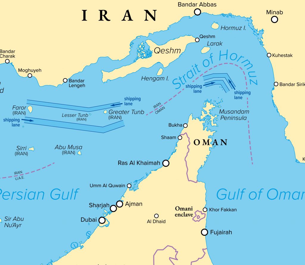 Overview chart of the Strait of Hormuz